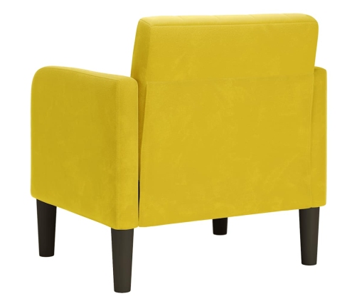 Sillón con reposabrazos terciopelo amarillo 54 cm