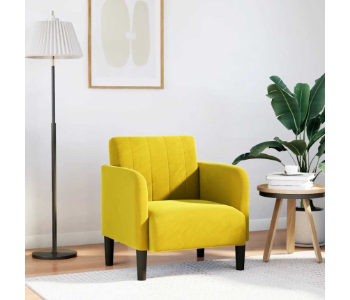 Sillón con reposabrazos terciopelo amarillo 54 cm