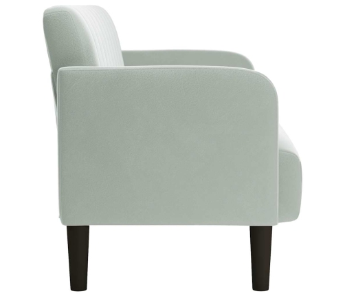 Sofá Loveseat gris claro 109 cm terciopelo