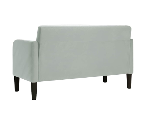 Sofá Loveseat gris claro 109 cm terciopelo