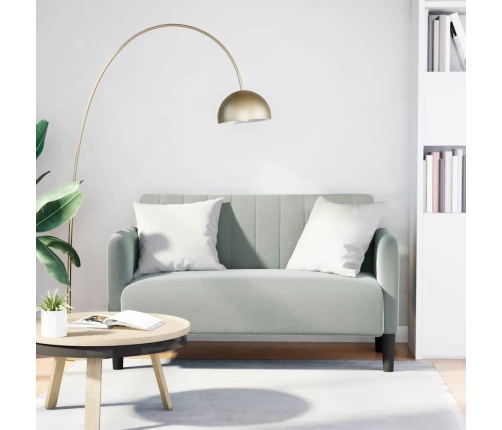 Sofá Loveseat gris claro 109 cm terciopelo