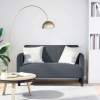 Sofá Loveseat gris oscuro 109 cm terciopelo