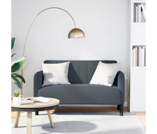 Sofá Loveseat gris oscuro 109 cm terciopelo