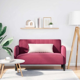 Sofá Loveseat rojo vino 109 cm terciopelo