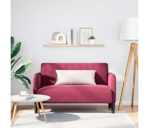 Sofá Loveseat rojo vino 109 cm terciopelo