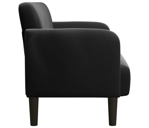 Sofá Loveseat Terciopelo Negro 109 cm