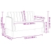 Sofá Loveseat Terciopelo Negro 109 cm