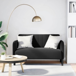 Sofá Loveseat Terciopelo Negro 109 cm