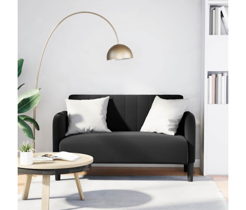 Sofá Loveseat Terciopelo Negro 109 cm