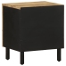 Mesita de noche madera maciza mango rugosa negro 40x33,5x46 cm