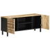 Mueble de TV madera maciza de mango rugosa negro 105x33,5x46 cm