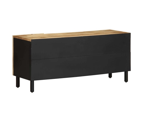 Mueble de TV madera maciza de mango rugosa negro 105x33,5x46 cm