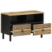 Mueble de TV madera maciza de mango rugosa negro 70x33,5x46 cm