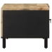 Mesa de centro madera maciza de mango rugosa negro 80x50x40 cm