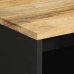 Mesita de noche madera maciza de mango rugosa negro 50x33x62 cm