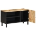 Mueble de TV madera maciza de mango rugosa negro 80x33,5x46 cm