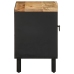 Mueble de TV madera maciza de mango rugosa negro 80x33,5x46 cm