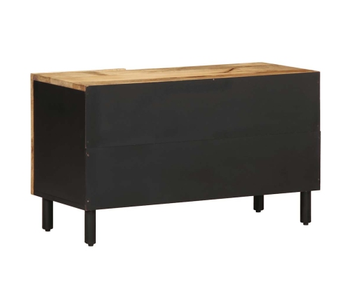 Mueble de TV madera maciza de mango rugosa negro 80x33,5x46 cm