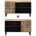 Mueble de TV madera maciza de mango rugosa negro 80x33,5x46 cm