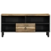 Mueble de TV madera maciza de mango rugosa negro 100x33,5x46 cm