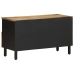 Mueble de TV madera maciza de mango rugosa negro 80x33,5x46 cm