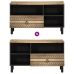 Mueble de TV madera maciza de mango rugosa negro 80x33,5x46 cm