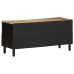 Mueble de TV madera maciza de mango rugosa negro 100x33,5x46 cm