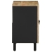 Armario de lavabo de baño madera maciza mango negro 62x33x58 cm