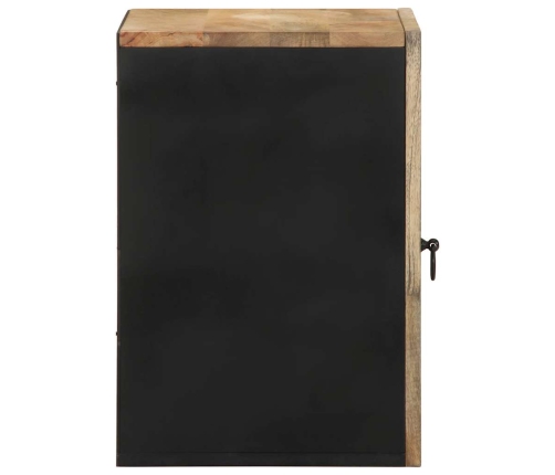 Armario colgante baño madera maciza mango negro 38x33,5x48 cm