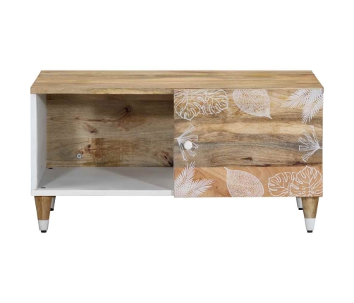 Mesa de centro de madera maciza de mango 80x50x40 cm