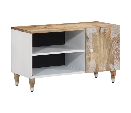 Mueble de TV madera maciza de mango 80x31,5x46 cm