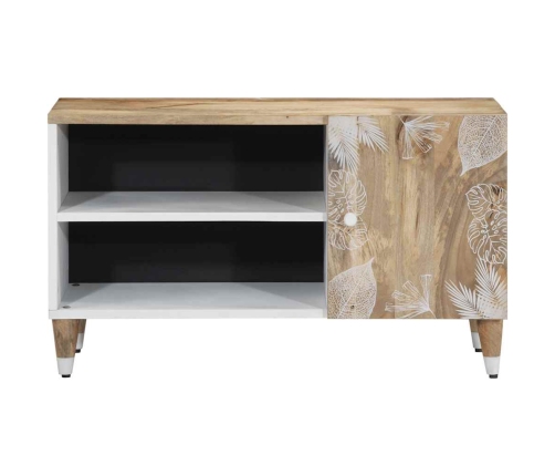 Mueble de TV madera maciza de mango 80x31,5x46 cm