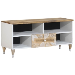 Mueble de TV madera maciza de mango 100x33,5x46 cm