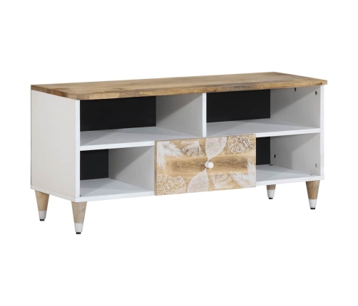 Mueble de TV madera maciza de mango 100x33,5x46 cm