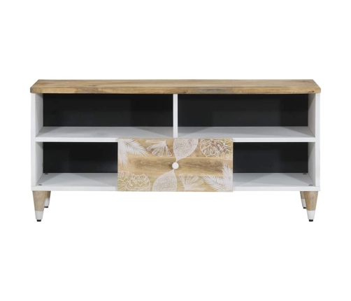 Mueble de TV madera maciza de mango 100x33,5x46 cm