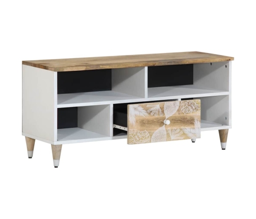 Mueble de TV madera maciza de mango 100x33,5x46 cm