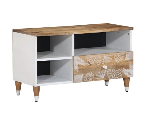 Mueble de TV madera maciza de mango 80x33,5x46 cm