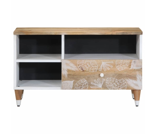 Mueble de TV madera maciza de mango 80x33,5x46 cm