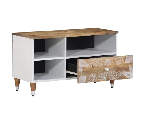 Mueble de TV madera maciza de mango 80x33,5x46 cm