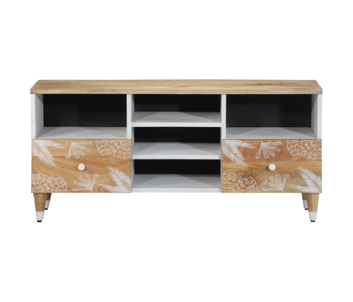 Mueble de TV madera maciza de mango 100x33,5x46 cm