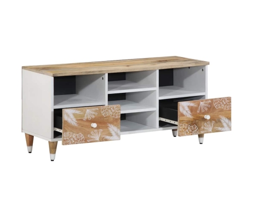 Mueble de TV madera maciza de mango 100x33,5x46 cm