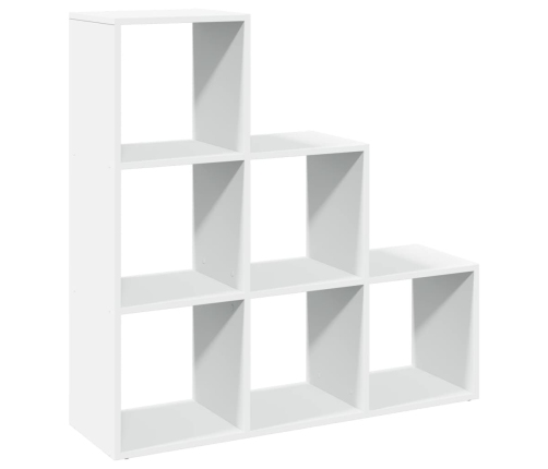 Librería divisor 3 niveles madera ingeniería blanco 99x29x99 cm