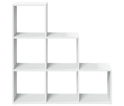 Librería divisor 3 niveles madera ingeniería blanco 99x29x99 cm