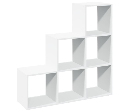 Librería divisor 3 niveles madera ingeniería blanco 99x29x99 cm