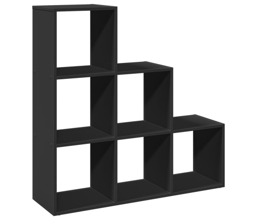 Librería divisor 3 niveles madera ingeniería negro 99x29x99 cm