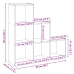 Librería divisor 3 niveles madera ingeniería negro 99x29x99 cm