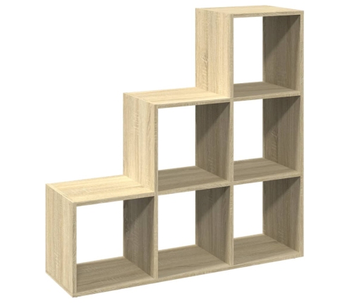 Librería divisor 3 niveles madera roble Sonoma 99x29x99 cm