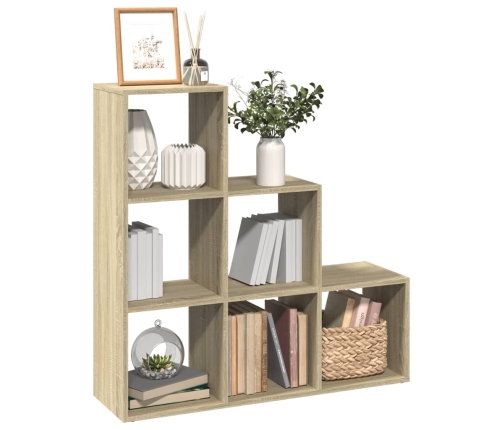 Librería divisor 3 niveles madera roble Sonoma 99x29x99 cm