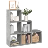 Librería divisor 3 niveles madera gris hormigón 99x29x99 cm