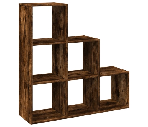 Librería divisor 3 niveles madera roble ahumado 99x29x99 cm